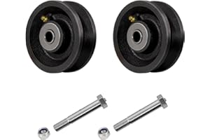LONGRUNFORU 4" X 1.5" Sliding Gate Rollers, Cast Iron V Groove Wheel with Roller Bearing, Heavy Duty Metal Wheel-900 lbs Capacity, Industrial Sliding Gate Wheels for Metal Gate, Black（2 Pack）