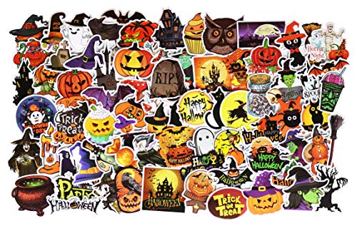 Halloween Stickers Halloween Decals 75 Pcs for Laptops Cars Motorcycle Portable Luggages Ipad Waterproof Sunlight-Proof (C Halloween Style, 75 pcs)