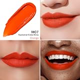 Oulac Matte Liquid Lipstick Coral Red M07 Vegan Non Transfer view 7
