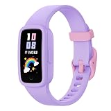 BIGGERFIVE Vigor 3 Kids Fitness Tracker Watch, AMOLED Screen, No App No Phone Needed, 3ATM Waterproof, Heart Rate and Sleep Monitor, Pedometer Watch, Sports Step Counter for Girls Ages 5-15, Lilac