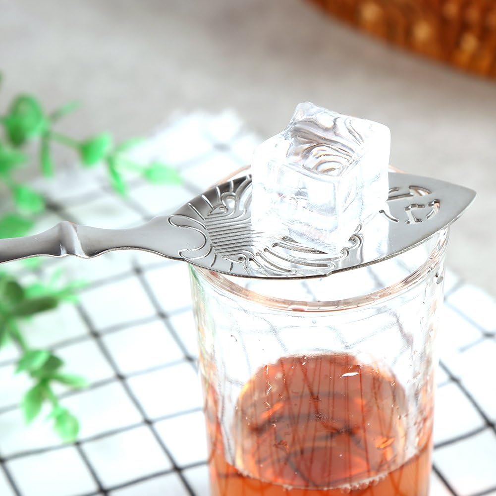 TOPINCN Vintage Absinthe Wormwood Spoon, 304 Stainless Steel, 16.3 x 4.1cm, Cocktail Bar Filter, Dishwasher Safe - Image 4