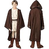 Rgikloz Kids Knight Costume Set Boys Sci-Fi Warrior Movie Halloween Costume for Boys Roleplay Hooded Cape Outfit