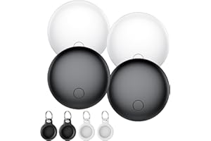 CASCHO Air Tags Tracker 4-Pack, Smart Tag Works with Find My App (iOS Only), Key Finder, Luggage Tracker, Bluetooth Tracker for Bags, Worldwide Tracking, Replaceable Battery Last 1 Year, IP67 Waterproof