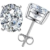 AnuClub 1cttw-6cttw Moissanite Stud Earrings D Color VVS1 926 Sterling Silver Timeless Sparkle Studs Daily Elegance Earrings for Women Wife Her with Certificate