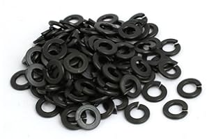 uxcell 100pcs 1/4-inch Inner Dia Carbon Steel Split Lock Spring Washer Gasket Black