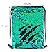 MHJY Sparkly Drawstring Backpack Mermaid Sequin Dance Bag Sports Gym Beach Swim Backpack Birthday Easter Gift Bag