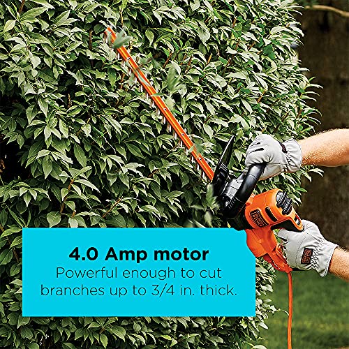 BLACK+DECKER Electric Hedge Trimmer, 22Inch Blade, Corded (BEHT350FF