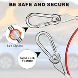 URAQT Breakaway Cable 7mm Steel Carabiner Hook 1m for Trailers Caravan view 4