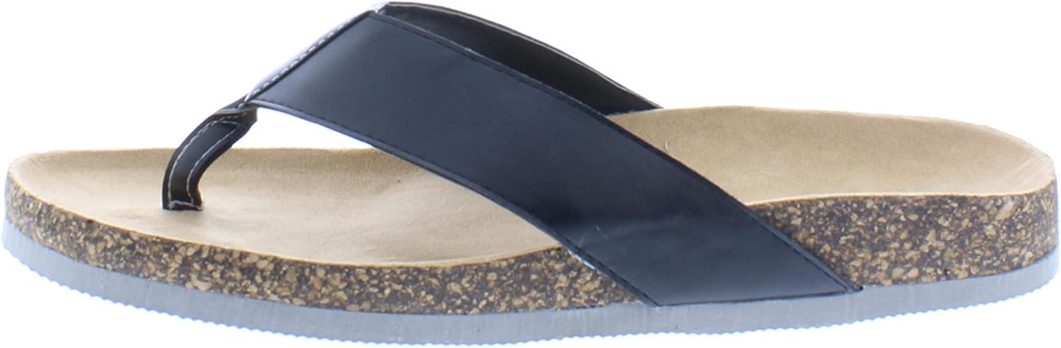 Amazon.com | 26 Accessories Men's Casual Slid-On Cork Footbed Thong Sandals, Platform Walking 