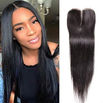 Amazon Com Unice Hair Peruvian Straight Hair Lace Closure Middle