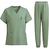 RAKSONIC Healthcare Uniform for Men & Women, Moisture-Wicking Scrubs Set, 4 Professional Colors, Sizes M-XXL