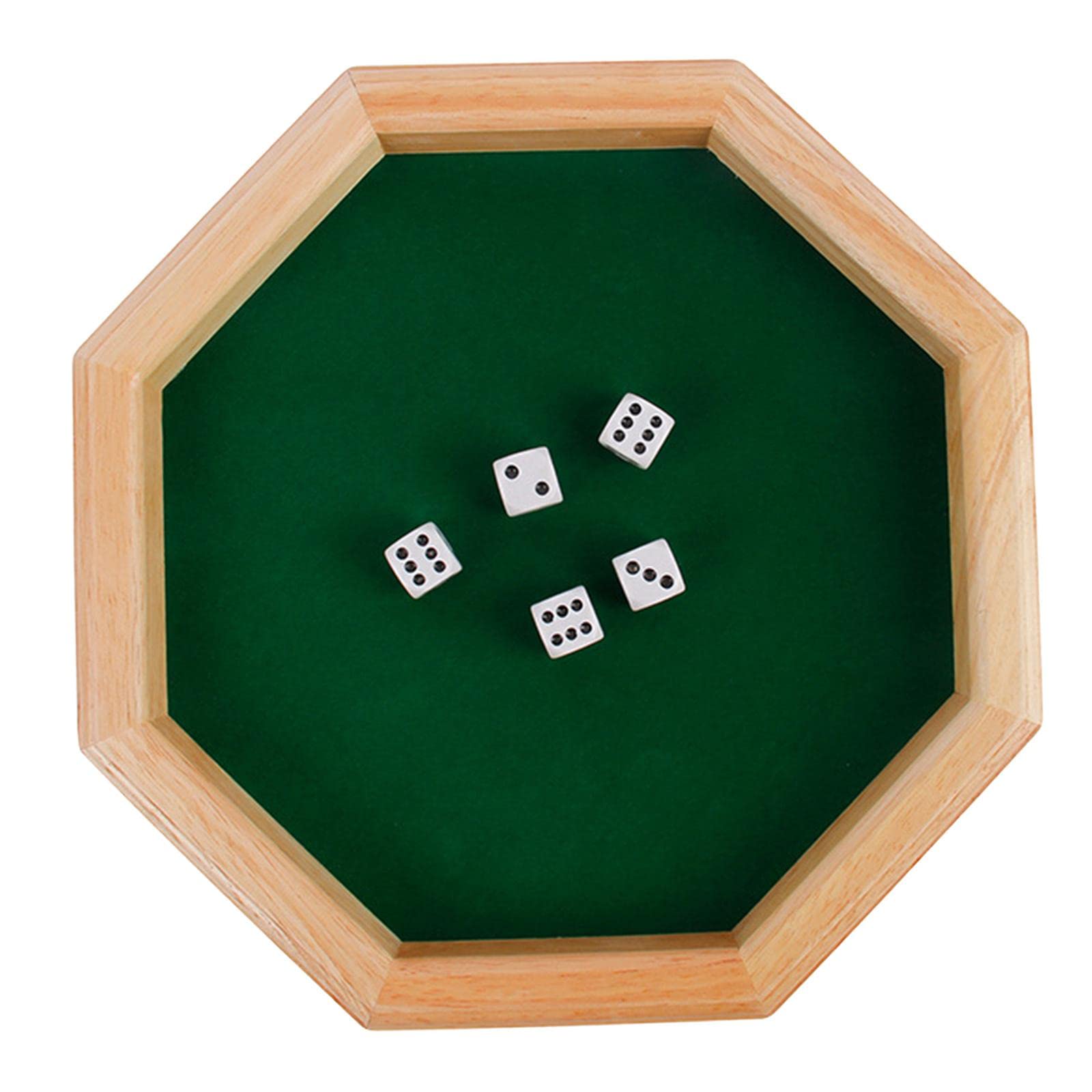 sharprepublic Dice Plate, Heavy Duty Wooden Dice Tray - Bottom Dice Rolling Tray Perfect Rolling Device to Stop Polyhedral Dice