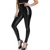 KIWI RATA Faux Leather Leggings for Women Stretchy Pleather Pants Shiny Sexy Tights