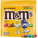 M&amp;M'S Peanut Milk Chocolate Candy Bulk Pack, Party Size, 38 oz Bag | Roasted Peanuts with Real Milk Chocolate and a Colorful Candy Shell, Resealable Bag for Parties, Baking, Gifting and Events