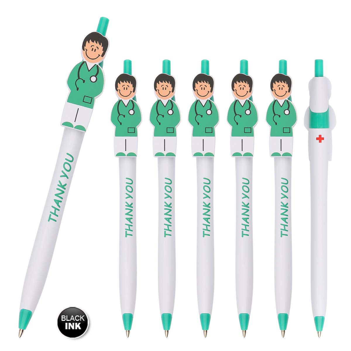 Sikao Cute Nurse Pens, Thank You Gifts Nursing Pens, CNA Nurse Week Gifts Bulk, NICU Doctor Nurse Appreciation Gifts for Medical Assistants Hospital Staff, Nurse Day Gifts (Green 36 Pack)