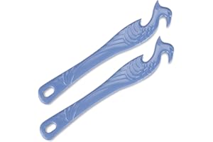 ZIHENRYDA 2-Pack oven rack puller push pull stick tool(11 Inch),rack pullers with longer handle suitable for air fryer, toaster oven (2, blue colour)