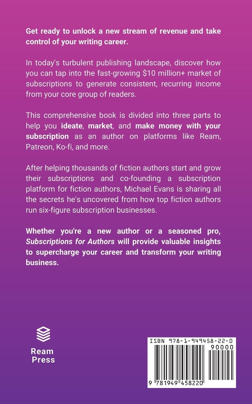 Subscriptions for Authors (Storytellers Rule the World)