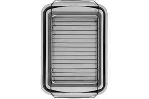 G & S Metal Products Company OvenStuff Non-Stick Baking, Roasting Pan Chrome Broiler Rack, 3-Piece Set