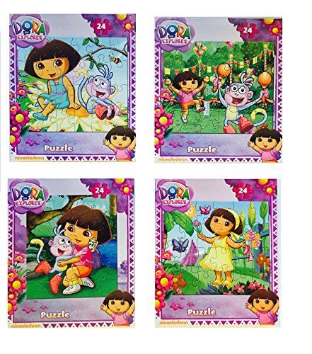 2 Pack, Disney Marvel Nickelodeon Children s Jigsaw Puzzle Licensed Character Bundle Set (Dora the Explorer - 24 Pieces)
