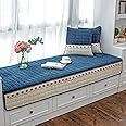 JeogYong Bay Window Cushion Seat Indoor, Farmhouse Window Seat Cushions Indoor for Bedroom, Non Slip Pads Sill Bench Cushions, 35.43 x 70.86 inches, Sea Blue
