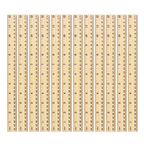Tang Song 30PACK Student Ruler Wood Ruler Office Ruler Student Wooden Measuring Ruler, 2 Scale (12 inch and 30 cm) - Thumbnail 2