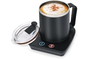 VOBAGA Coffee Mug Warmer with 15oz Mug Set, Electric Coffee Cup Warmer with Three Temperature Settings for Home Office Desk, Smart Coffee Warmer Plate with Auto Shut Off for Cocoa Tea Milk Candles