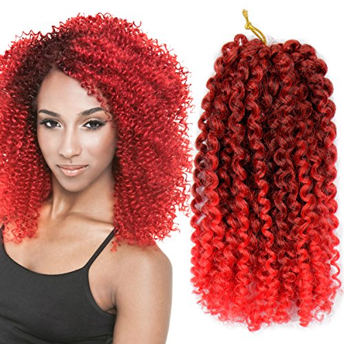 Ombre Color Marlybob Crochet Braiding Hair ELEGANT MUSES Afro Kinky Curly Jerry Curl Braids Kanekalon Synthetic Hair (8