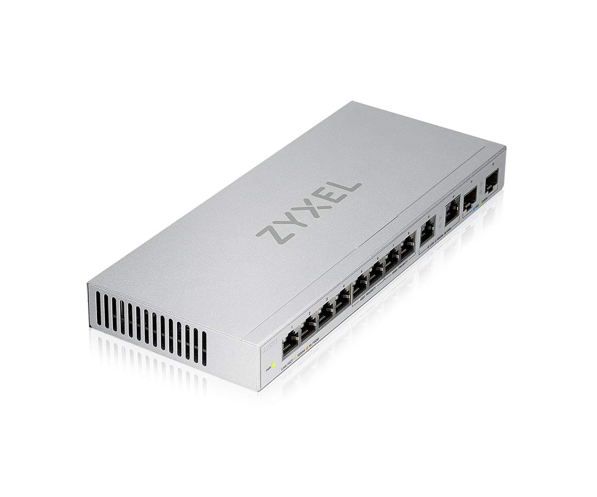 Zyxel Multi-Gig 12-Port Unmanaged Switch, 2-Port 2.5G, 2-Port 10G SFP+ Desktop/Wallmount[XGS1010-12]