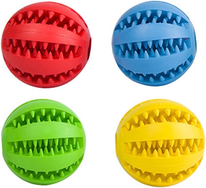 SWIT IQ CHEW TOY BALL FOR DOGS & CATS [Dental Treat][Bite Resistant] Durable Non Toxic- BPA FREE-Strong Tooth Cleaning Dog Toy Balls for Pet, Soft Rubber 2.8 inch (1 Pack)