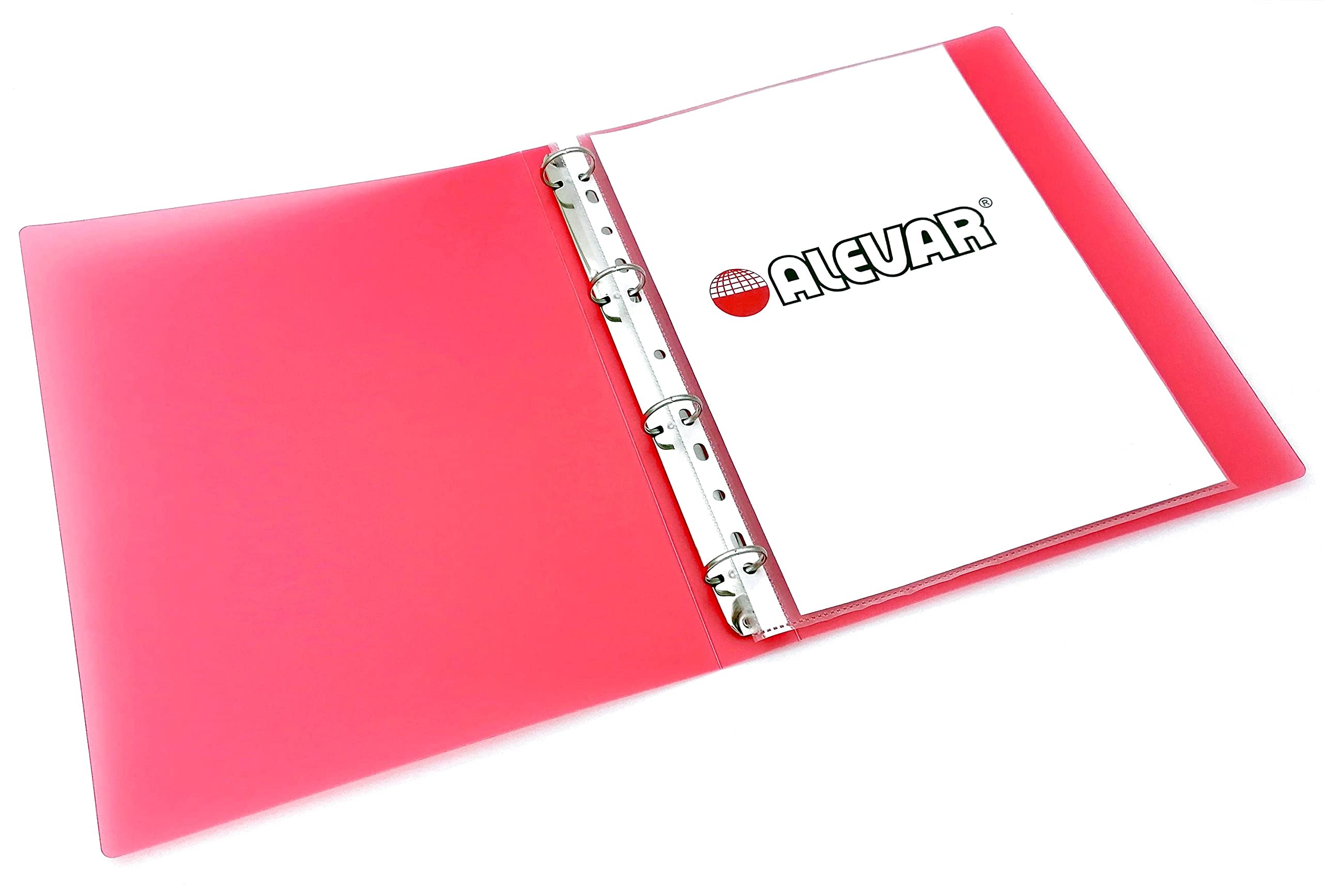 Ring Binder 4 Rings Red Transparent Ring Diameter 30 mm