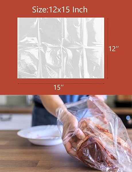 THEAKO 15COUNT COOKING ROASTING BAGS SUITABLE SIZE (12 X 15 INCH) OVEN FOR CHICKEN MEAT FISH AND VEGETABLE