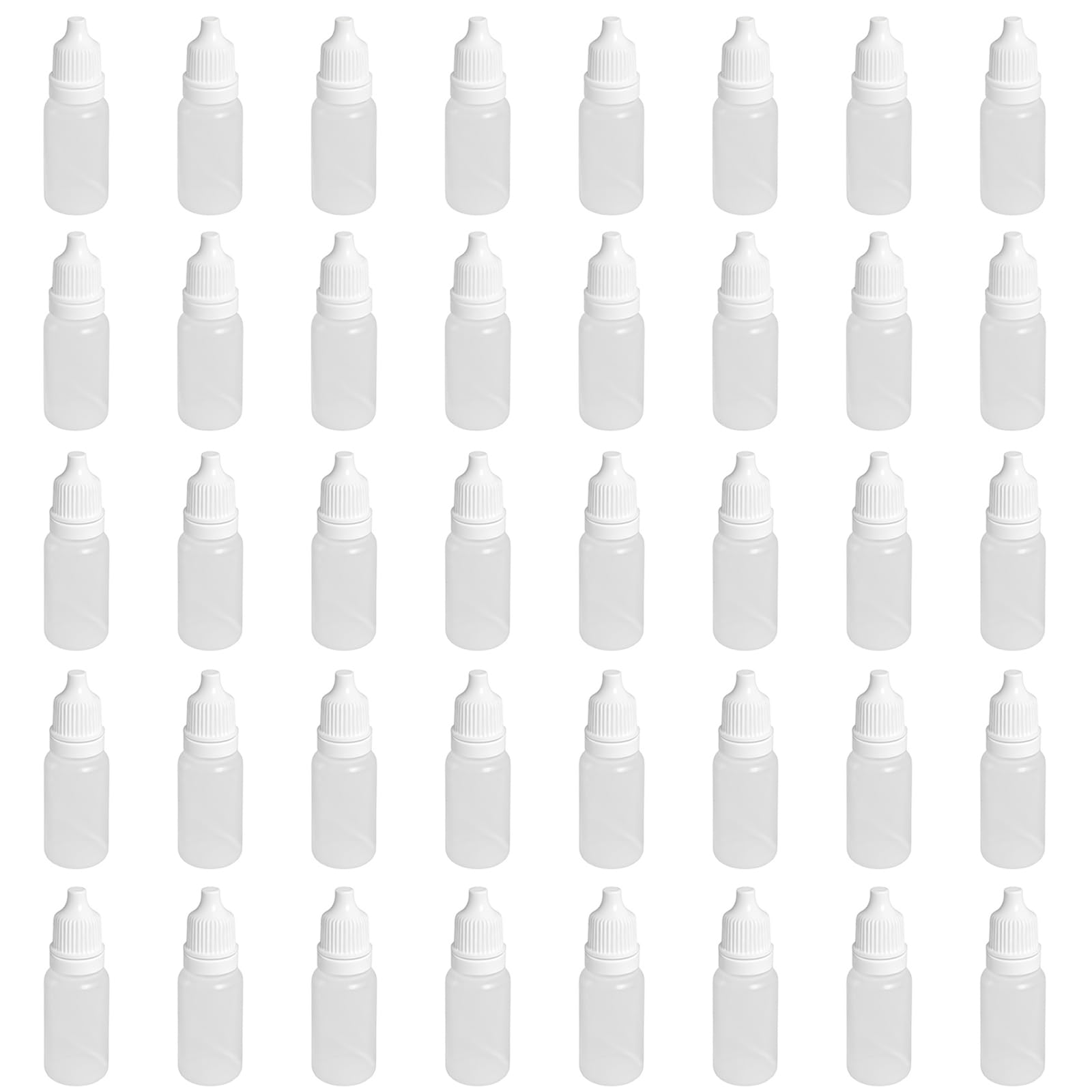 QUUPY 50Pcs 20ml Empty Plastic Dropper Dropping Bottles Squeezable Eye Liquid Dropper Bottles Vials Sample Packing Containers (Drops of Plug Can Removable)