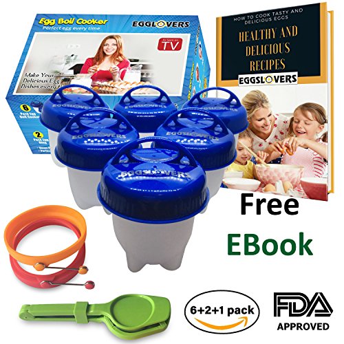 Egglettes egg cooker hard soft boiled eggs maker without the shel…