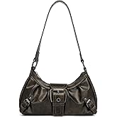 Y2k Shoulder Bag for Women, Vintage PU Leather Goth Purse, Buckle Shoulder Purses, Punk Hobo Handbag Clutch Bag