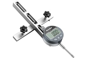 ALLmeter Digital Table Saw Gauge with Dial Indicator 0-1 Inch Range,CNC Machined Aluminum Bar for Fence Alignment on Table Saws Bandsaws (Fits 3/4" or 19mm Groove Width)