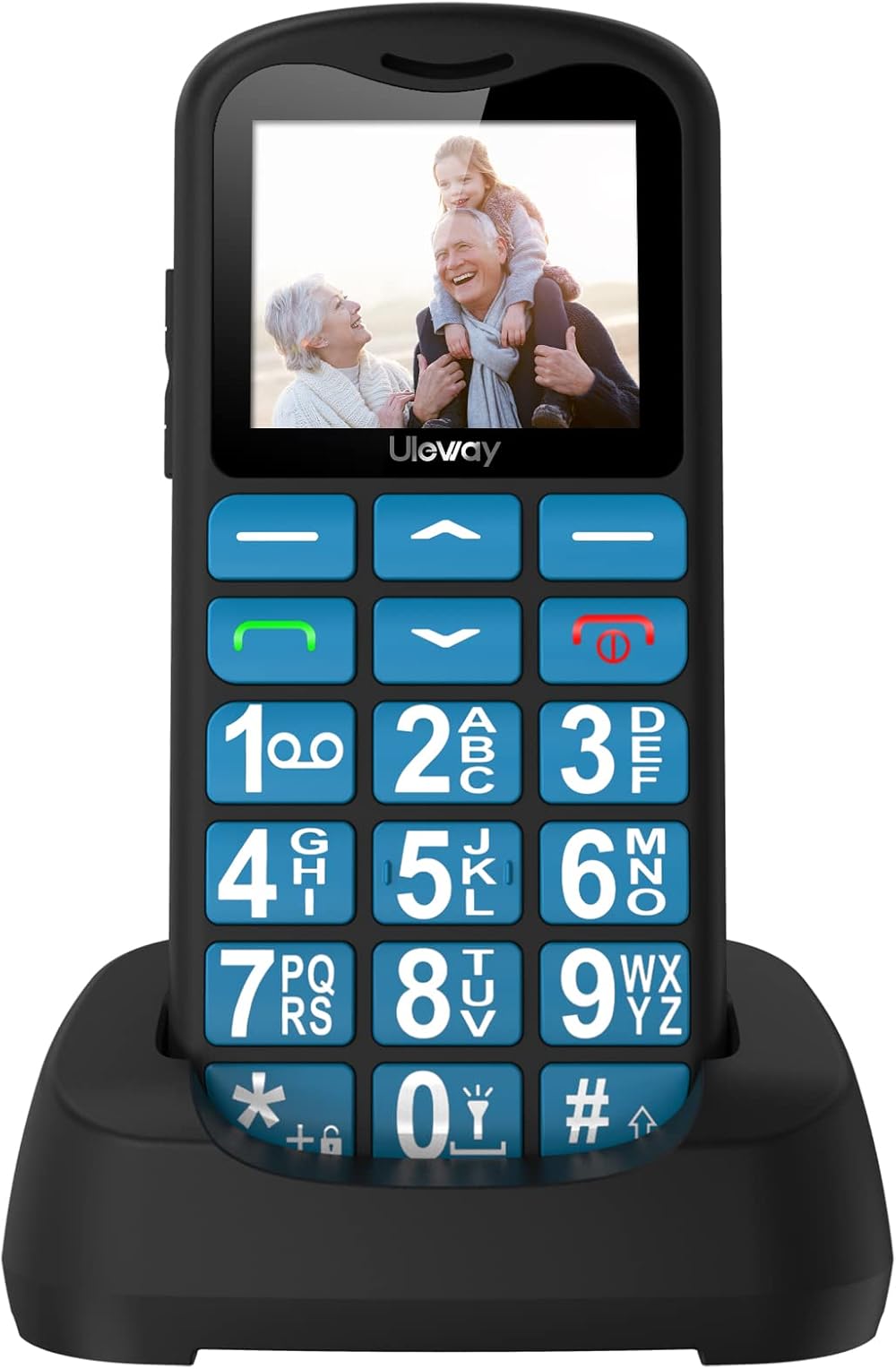 ukuu Big Button Mobile Phone for Elderly – SOS Button, 14mm Keys, 108dB