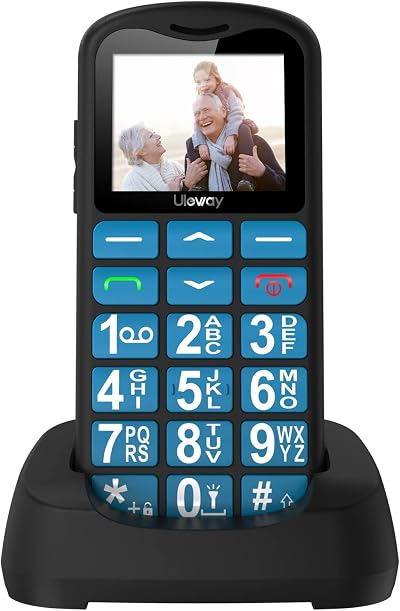 ukuu Big Button Mobile Phone for Elderly – SOS Button, 14mm Keys, 108dB