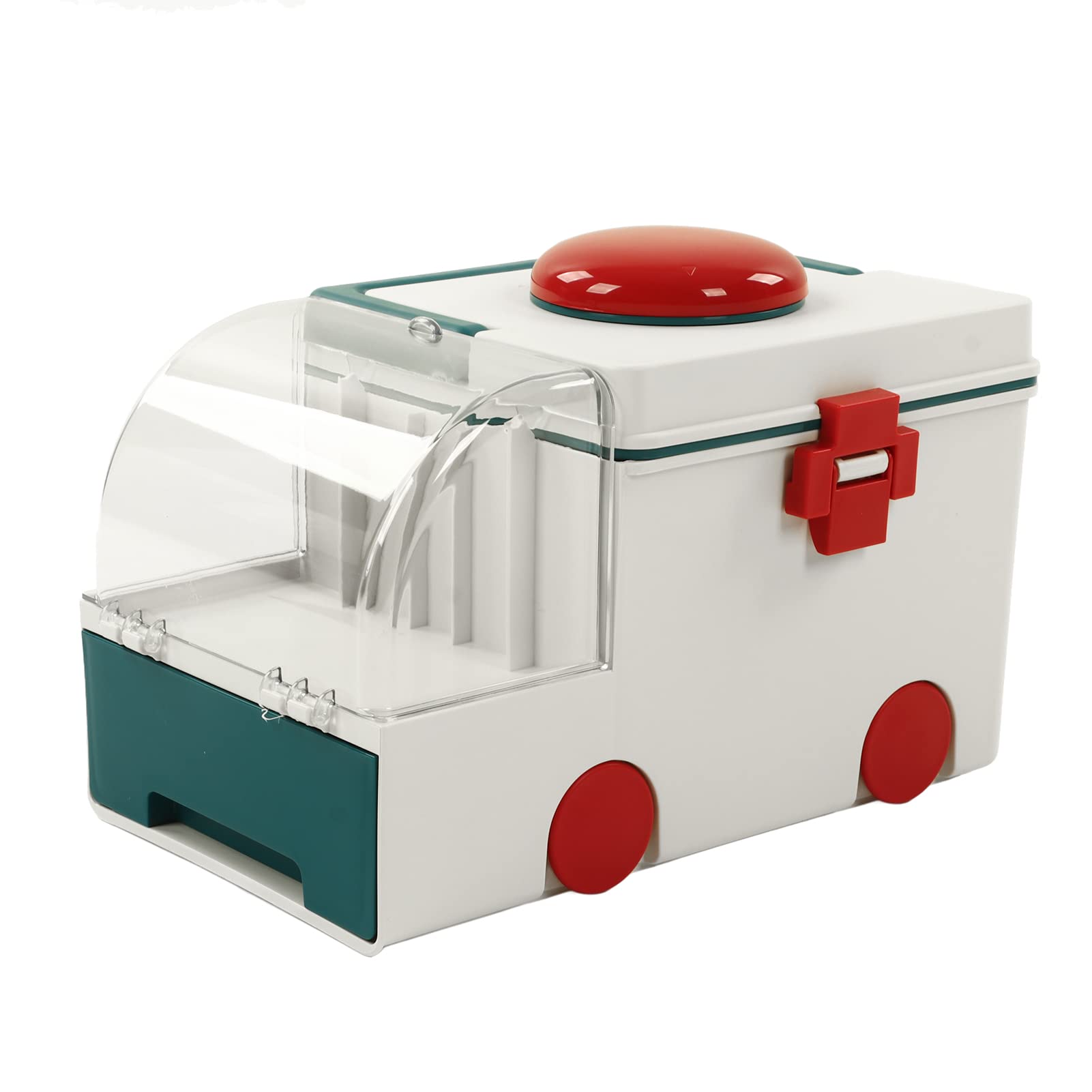 Natudeco Emergency Supplies Organizer Medicine Storage Box Portable First Aid Box Double Layer Medicine Case with Portable Handle for Travel and Home(Green)