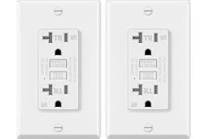 ELECTECK 2 Pack GFCI Outlets 20 Amp, Outdoor Weather Resistant (WR), Decor GFI Receptacles with LED Indicator, Ground Fault C