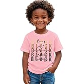 GLIGLITTR Toddler Black History T-Shirts Girl Boy Excellence Pride Black History Month Shirts for Kids Funny Letter Tee Tops