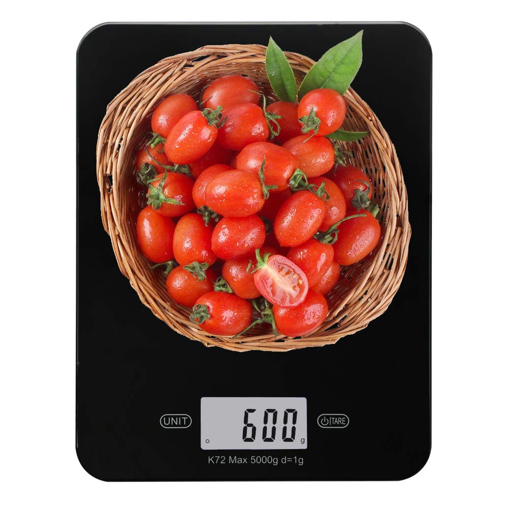 Digital Kitchen Scale High Value Food Scales Good Looking Postage Scale Multifunction Food Grade ABS Accuracy with LCD Display Tare Function for Baking Cooking Max 11 Lb 5 Kg, 5 Units, Easy to Clean
