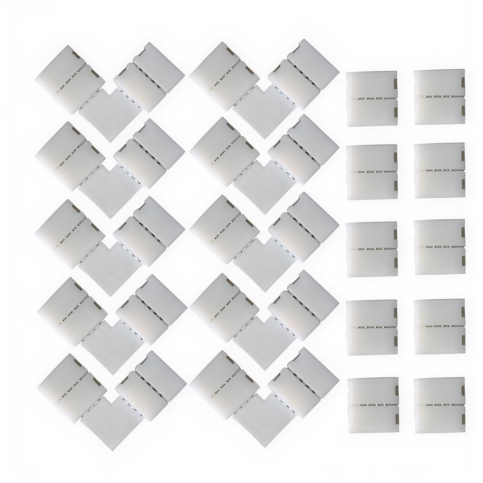 CESFONJER 20Pcs Light Strip Accessories Contain L Shape Light Strip Connector 4 Pins, 4 Pins LED Strip gapless Connector for LED 10mm SMD 5050 Multicolor Non Waterproof LED Strip