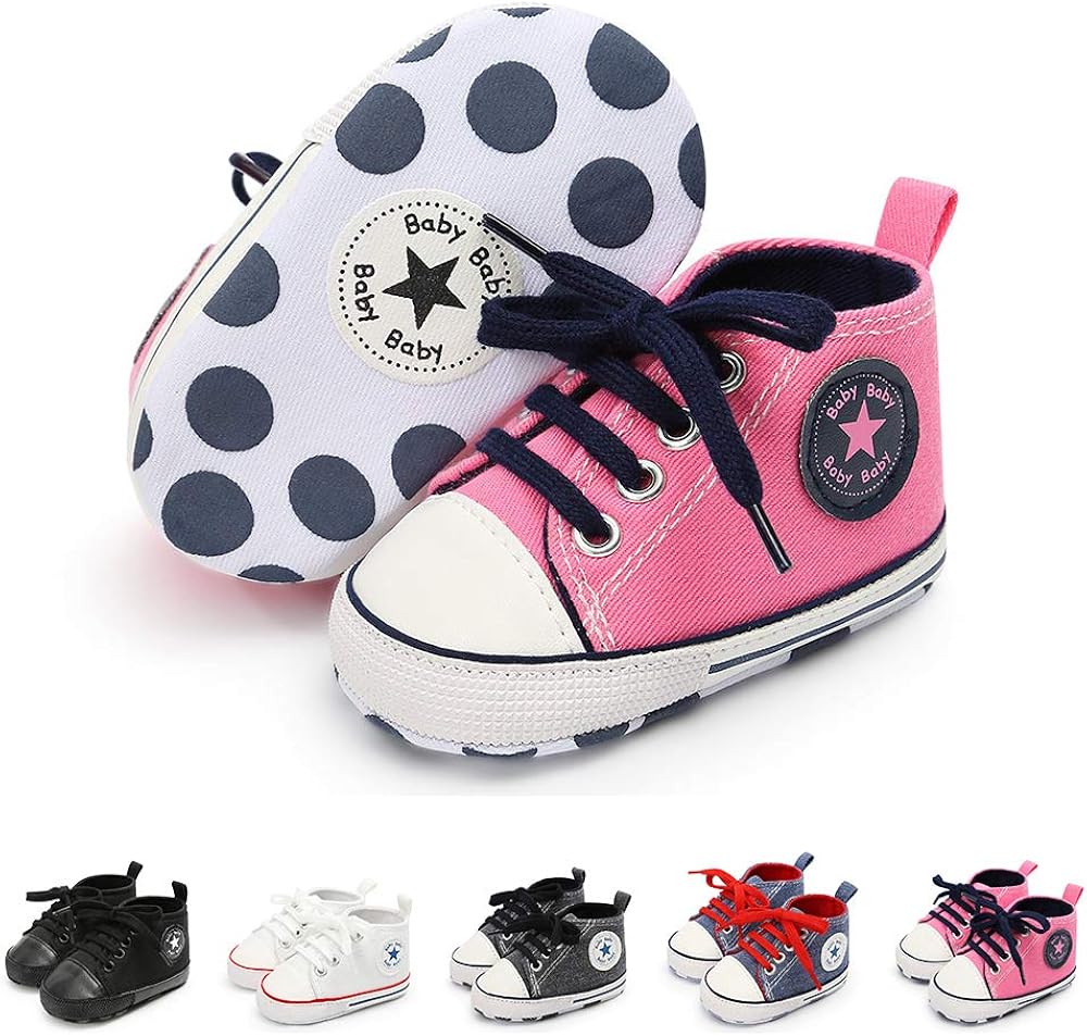  | Save Beautiful Baby Girls Boys Canvas Sneakers Soft Sole High-Top Ankle Infant First Walkers Crib Shoes | Sneakers