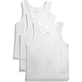 Feathers Boys White Tank Top 100% Cotton Tagless Undershirts 3-Pack