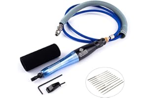 SI FANG Turbine Reciprocating Pneumatic Ultrasound Grinder Micro Pneumatic Air Pencil Die Grinder Kit for Mould Metal Lapping Filing Grinding Buffing Polishing Sanding Tools