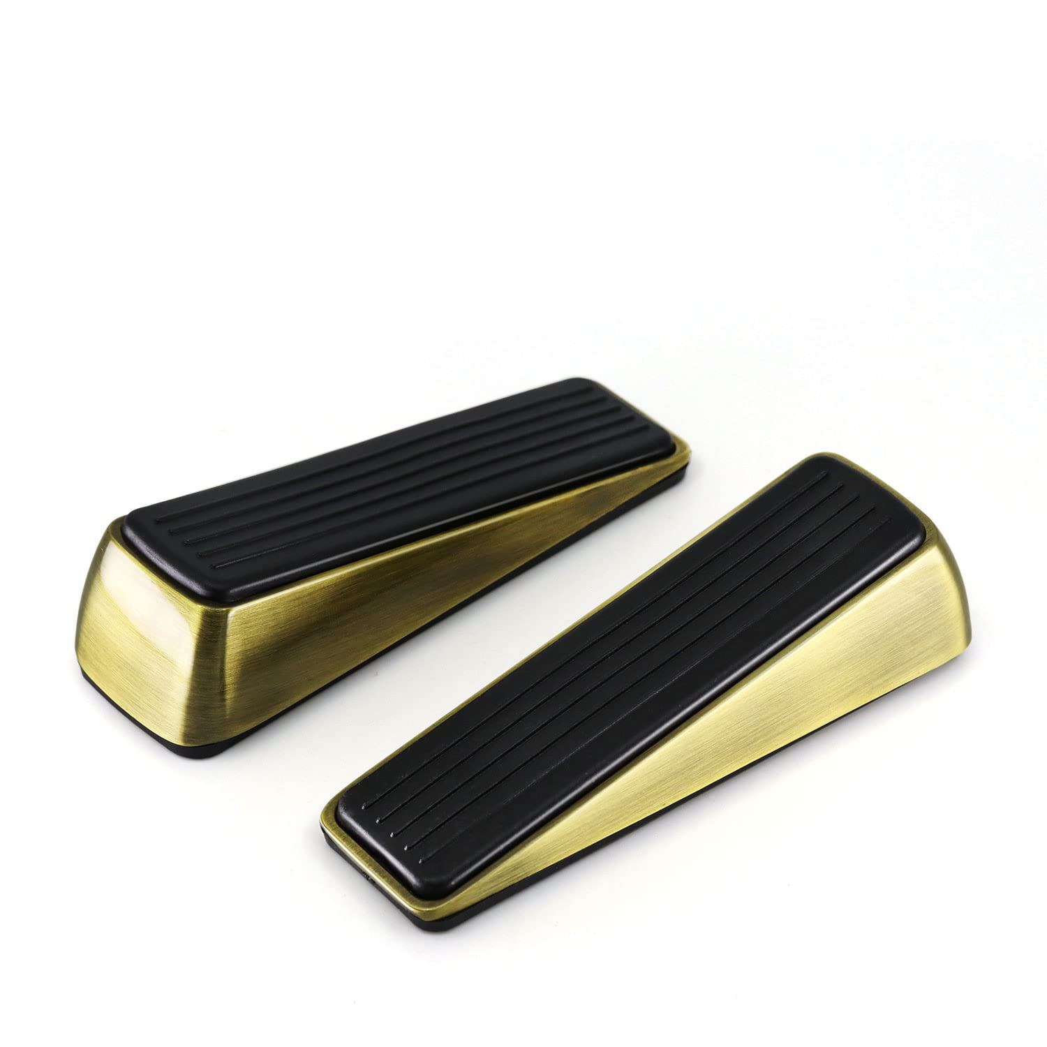 Photo 1 of 2 Pack Door Stop - Heavy Duty Door Stopper - Wedge Holds Doors Firmly and Doesn't Budge - Made of Rubber and Zinc Alloy, for Home Premium Door Stopper and Office, Works on All Door (Bronze Tone)