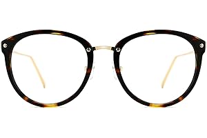 TIJN Vintage Round Clear Glasses Non-Prescription Eyeglasses Frames for Women Men,Oversized Metal Oval Eyewear