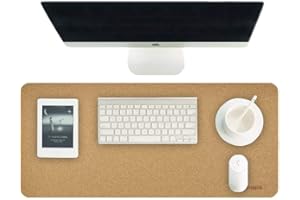 Hagibis Desk Pad, Natural Cork Large Desk Blotter Protector, Superfine Surface Material Dual Sided Desk Writing Mat for Office, Home, Gaming (Cork, 24.4" x 11.8")
