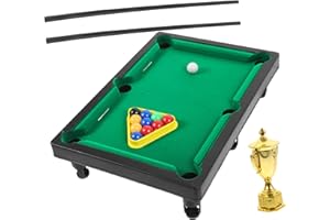 SUPVOX 1 Set Miniature Pool Table Parent Interactive Desktop Billiards Game for Adults Compact Design for