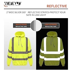 wefeyuv ANSI Class 3 High Visibility Hoodie